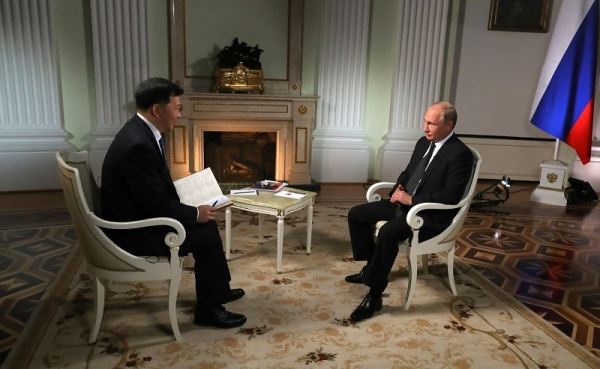 Президент России Владимир Путин дал эксклюзивное интервью China Media Group